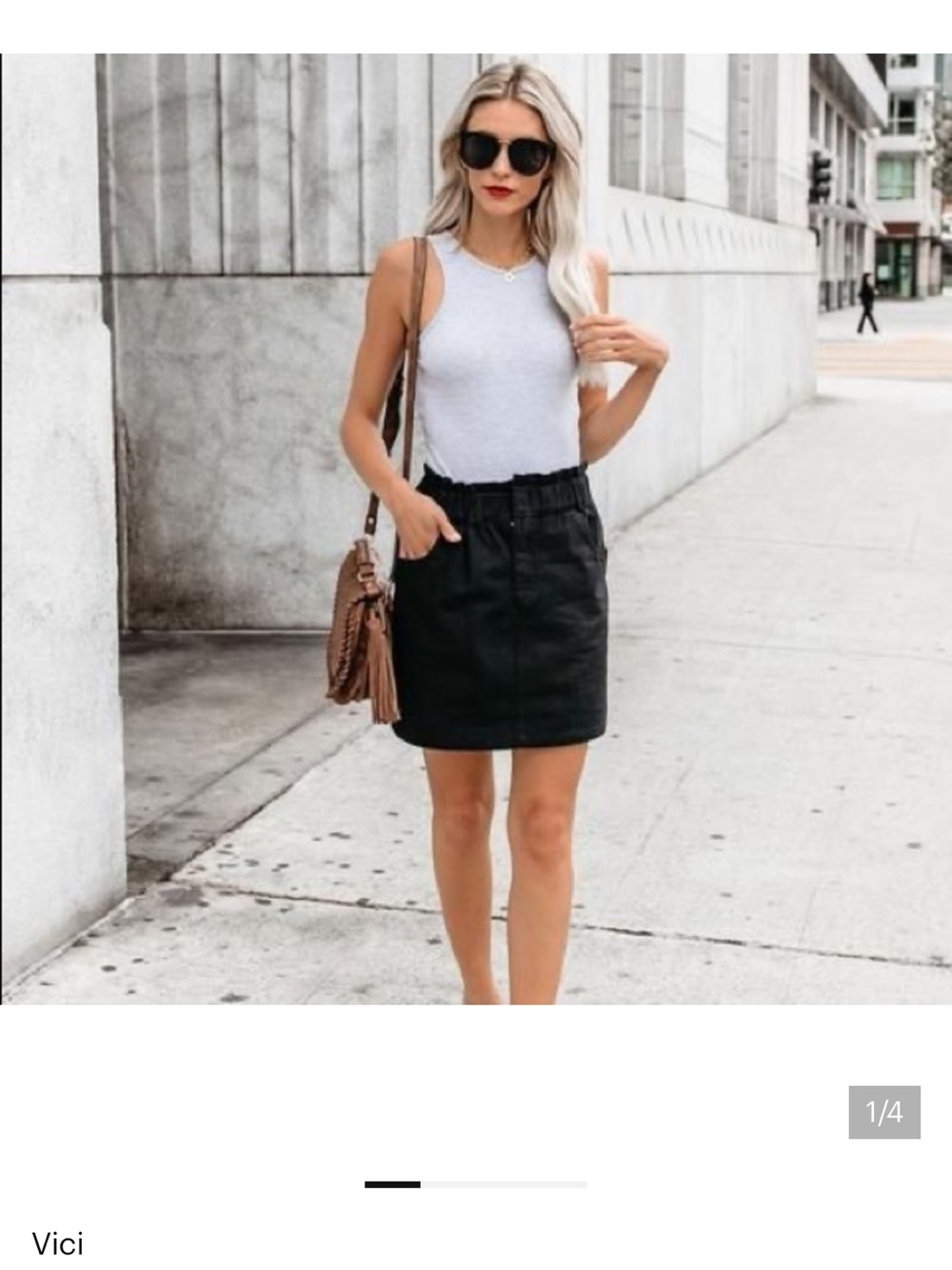 Vici Black Paperbag Waist Mini Skirt